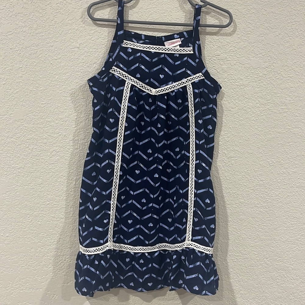 Girls Navy Blue Heart Dress size 5